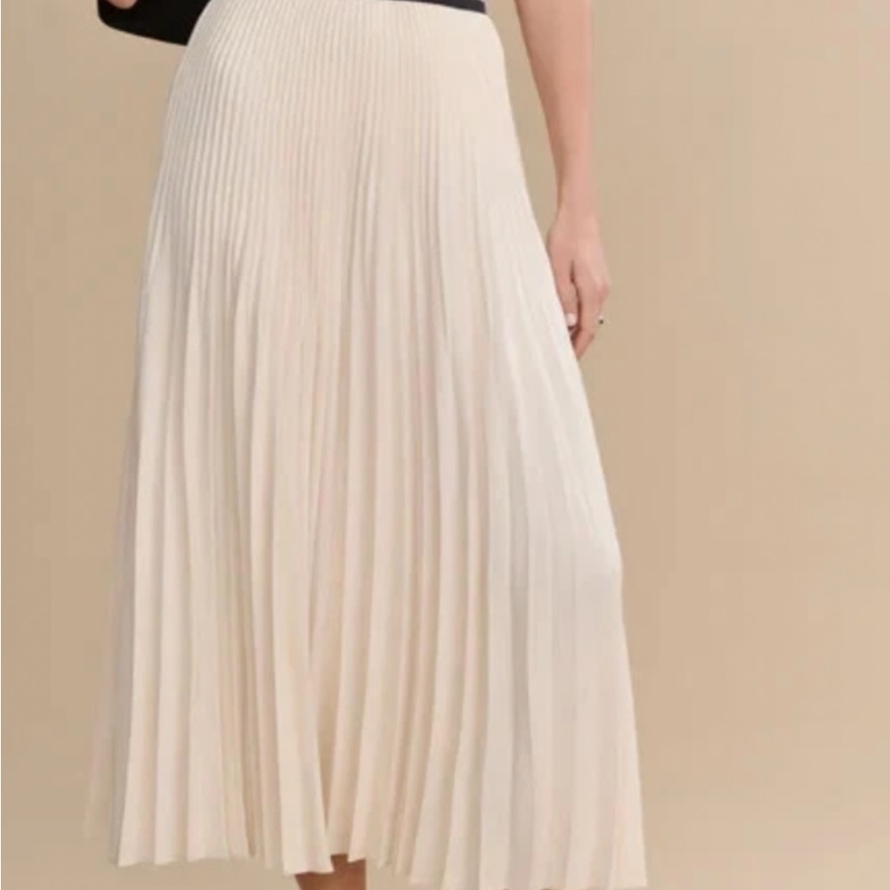 Jenni Kayne Cream Pleated Midi Skirt